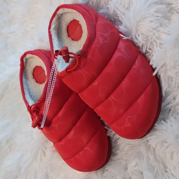 COACH Rachelle Monogram Quilted Nylon Slippers Women's Sizes New - Picture 9 of 15